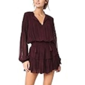 Loveshakcfancy Smocked Popover Dress in Burgundy